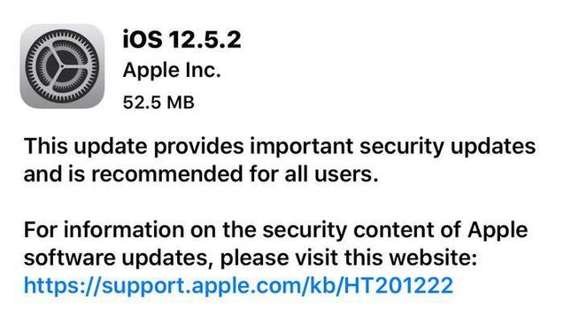 醴陵苹果手机维修分享iOS12.5.2发布，建议所有老苹果用户安装 
